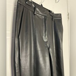 Dynamite Faux Leather Black High Rise Wide Leg Pants